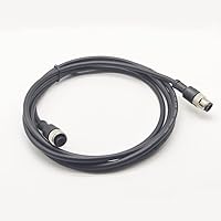 M12 4 Pins Male to Female Connector Cable, A Code Straight Molding Cable Female to Male Aviation Sensor Electrical PVC Cable 250V 4A AC/DC Industrial Molded Cable 2M AWG22（2 Meter）