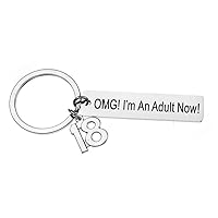 18 Year Old Birthday Gifts Funny 18th Birthday Gifts Keychain for Boys Girls Gift for 18 Year Old Daughter Son I'm an Adult Now Gifts