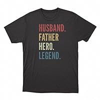 Dad Husband Father's Day 3 Gift Typography Unisex Short Sleeves T-Shirt Black
