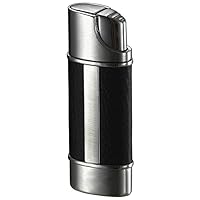 Piccolo Leather and Brushed Chrome Wind-Resistant Torch Flame Lighter