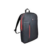 Portland Urban Slim Padded Backpack for 15.6-Inch Laptops, Black/Red