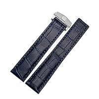 Genuine Cowhide Watch Band For TAG Heuer Carrera Lincoln 19mm 20mm 22mm Black Brown Folding Buckle Watch Strap Men