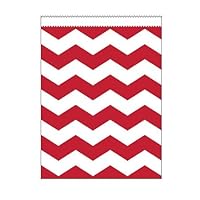 Club Pack of 120 Classic Red and White Chevron Striped Large Decorative Paper Party Treat Bags 8.75