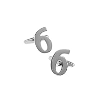 Number 0 1 2 3 4 5 6 7 8 9 Your Choice Numeral Pair of Cufflinks with a Presentation Gift Box and Polishing Cloth
