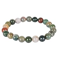 GEMHUB Natural Chakra Bracelets, Multi Stone 8mm Yinyang Rock Bead Elastic Natural Gemstones Yoga Meditation Beads Unisex Gemstone Bracelet