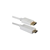 6ft DisplayPort to HDMI 4K Digital A/V White Cable - 6 ft DisplayPort/HDMI A/V Cable for Computer, Projector, Monitor, HDTV, Audio/Video Device - First End: 1 x DisplayPort Male Digital Audio/Vid