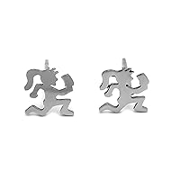 Juggalette Pendant Earrings Stainless Steel Silver Color