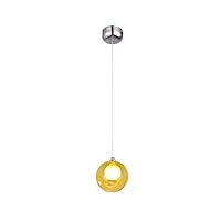 Bubble Chandelier Button Type Adjustable Metal + Glass + ABS Energy-Saving LED Bulb Lighting Equipment Suitable for Suspended Ceiling Living Room Dining Table Chandelier (Yellow) Lovely (Color
