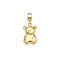 JewelryWeb 14k Yellow Gold Bear Charm For Mix and Match Bracelet 10x24mm