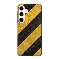 jjphonecase R2231 Yellow and Black Line Hazard Striped Case Cover for Samsung Galaxy S24