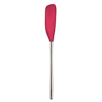 Tovolo Flex-Core Long-Handled Silicone Jar Scraper Spatula (Viva Magenta), Stainless Steel Handle, Heat-Resistant Silicone Head With Curved Front for Scooping & Scraping, Dishwasher-Safe & BPA-Free