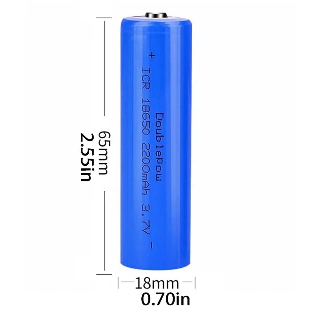 Rechargeable Battery, 2200mAh Battery Large Capacity 3.7v Rechargeable Battery Button Top Batteries Battery for Flashlight, Doorbells, Headlamps, RC Cars etc(2 Pcs)