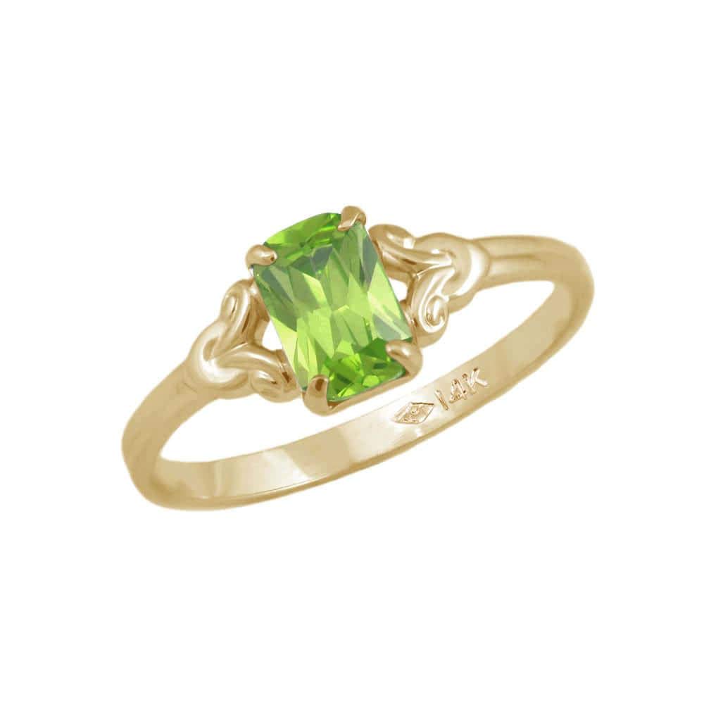 Girls Jewelry - 10K Yellow Gold Simulated Birthstone Ring (size 4)