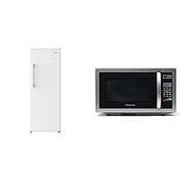 Galanz GLF11UWEA16 Convertible Freezer/Fridge, Electronic Temperature Control, 11 Cu.Ft, White & Farberware Countertop Microwave 1000 Watts, 1.1 cu ft - Microwave Oven