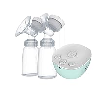 Double Electric Breast Pump Mute Breast Pump Supports Charging & Leak Proof Design Pain Free Touch Screen Strong Suction (Green)