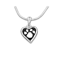 Fundraising For A Cause Paw Print Heart Necklaces (Wholesale Pack - 10 Necklaces)