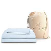 Good Sleep Bedding 100% Cotton Percale Sheets Queen Size Bed Set, 4 Pc Breathable Percale Queen Sheet Set, 16