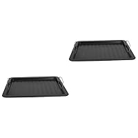 2 Pcs Bakeware Portable Baking Tray Metal Grill Plate Bbq Grilling Pan Grill Toppers Nonstick Grill Pan Griddle Plate Non Stick Fry Pan Baking Pans Iron Barbecue Accessories