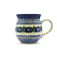 Polish Pottery Mug - 15 oz. Bubble - Blue Pansy
