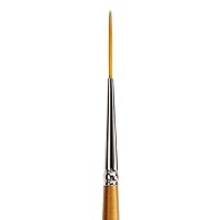 KINGART Premium Original Gold 9050-6/0 Script Liner Series Artist Brush, Golden Taklon Synthetic Hair, Short Handle, for Acrylic, Watercolor, Oil and Gouache Painting, Size 6/0