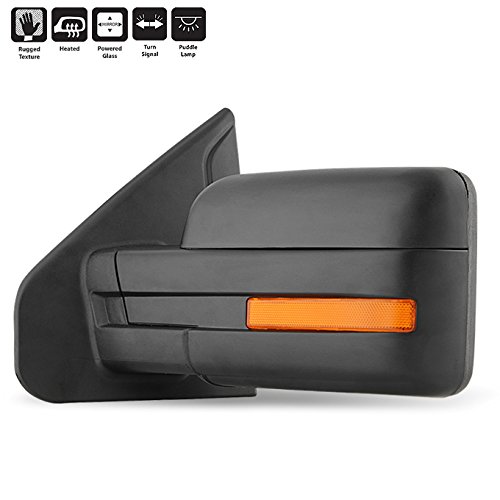 AKKON - For 07-14 Ford F150 Pickup Extending Towing Power Heated w/Amber LED Signal Mirrors Driver Left Side