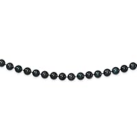 14k Yellow Gold Pearl clasp 7 8mm Round Black Akoya Pearl Necklace Jewelry Gifts for Women - Length Options: 16 18 20 24 7