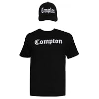 Mens Compton Kit - Black Short-Sleeve T-Shirt + Black Adjustable Cap
