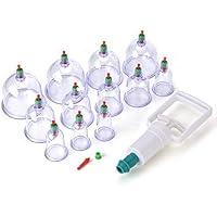 12 Pcs Transparent Chinese Cupping Massage Therapy Set Different Size - Wrinkle Reducer Increase Collage Production Facelift Pain Relief Reduce Cellulite Lymph Drain Anti-Aging Reduce Cellulite