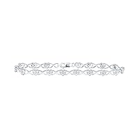 Diamond Bracelet Sterling Silver 1/10 cttw in 7 Inches