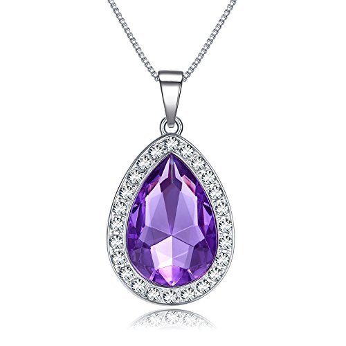Vcmart Amulet Teardrop Amethyst Necklace Fashion Jewelry Gift for Girls