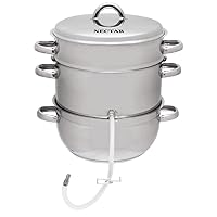 Multi-Use Steam Juicer & Roaster Set - Induction Friendly, Stainless Steel Lid, 8 Quart Capacity