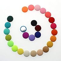 Fabric Covered Flatback Buttons, QianCraftKits 200pcs Solid Fabric Covered Flat Back Buttons Cloth Covered Garment Accessories Handmade Decoration (15mm, Mix Colors)