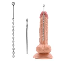 2 Pieces of Stainless Steel Cozy Male Urethral Plug Kit with Preety and Smooth Beads