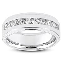 1.00 ct Men's Round Cut Diamond Wedding Band In Channel Setting in Platinum