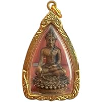 Sukhothai Bhumisparsha Mudra Touching the Ground Golden Buddha Thai Amulet Pendant Good Health and Exorcise Diseases