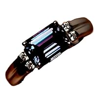 Solid 925 Sterling Silver & Lab Grown Lab Alexandrite 10x6mm Baguette Shape Emerald Cut June Birthstone Engagement Ring for Men & Women. (Choose Your Size) |LW_GSR_0279