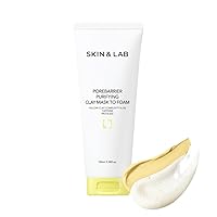 [SKIN&LAB] Porebarrier Purifying Clay Mask to Foam | Yellow Clay and Caffeine | Remove Sebum and Impurities | Cleansing | 3.38 fl. oz.