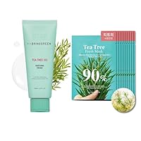 Tea Tree Cica Soothing Cream Plus Tea Tree 90% Fresh Sheet Masks (10 Count) Bundle