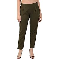 Jessica-Stuff Regular Fit Women Green Cotton Blend Trousers (26150)