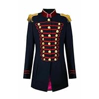 New band style black and red gothic wool braid coat jacket with long sleeves XS-4XL