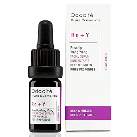 Odacité Anti Aging Serum Concentrate with Rosehip + Ylang-Ylang - Lightweight Facial Serum For Mature Skin, Fine Lines, Nourishes for Look of Plump, Youthful Skin - 0.17 Fl. Oz