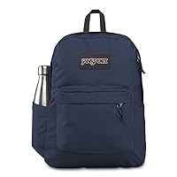 JanSport SuperBreak Plus Backpack with Padded 15-inch Laptop Sleeve and Integrated Bottle Pocket - Spacious and Durable Daypack for Work and Travel - Navy