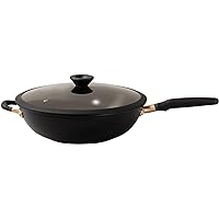 Meyer Nonstick Wok with Glass Lid, 12.5