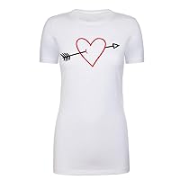 Woman's Valentine's Day T-Shirts, Woman's Crew Neck Shirts, Valentines Shirts - Heart Arrow