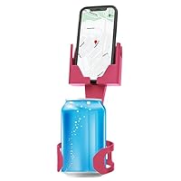 Pink – Cup Holder Phone Mount Made in USA Fits Phones with or Without Cases in Vertical or Horizontal Position and Doesn’t Block Cup Holder, Includes Charging Port Access