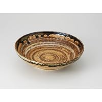 Shiranami Oribe Sinker, 7.5 Noodle Plate, 9.3 x 2.7 inches (23.5 x 6.8 cm), 32.0 oz (942 g), Noodle Plate, Restaurant, Japanese Tableware, Pasta, Commercial Use