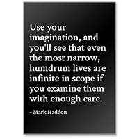 Use Your Imagination, and You'll See That Even ... - Mark Haddon - Quotes Fridge Magnet, Black