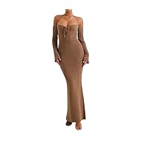 GeRRiT Women's 2024 Spring Sexy Backless Lace-up Slim Fit Hollow Long Sleeve Dress Wholesale