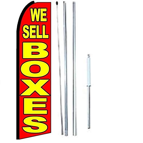 WE Sell BOXESKing Swooper Flag Sign with Complete Hybrid Pole Set