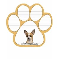 Chihuahua Notepad With Unique Die Cut Paw Shaped Sticky Notes 50 Sheets Measuring 5 by 4.7 Inches Convenient Functional Everyday Item Great Gift For Chihuahua Lovers and Owners